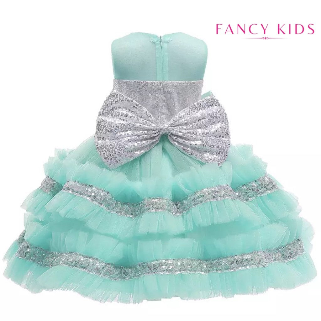 Dazzling bow dress- mint green