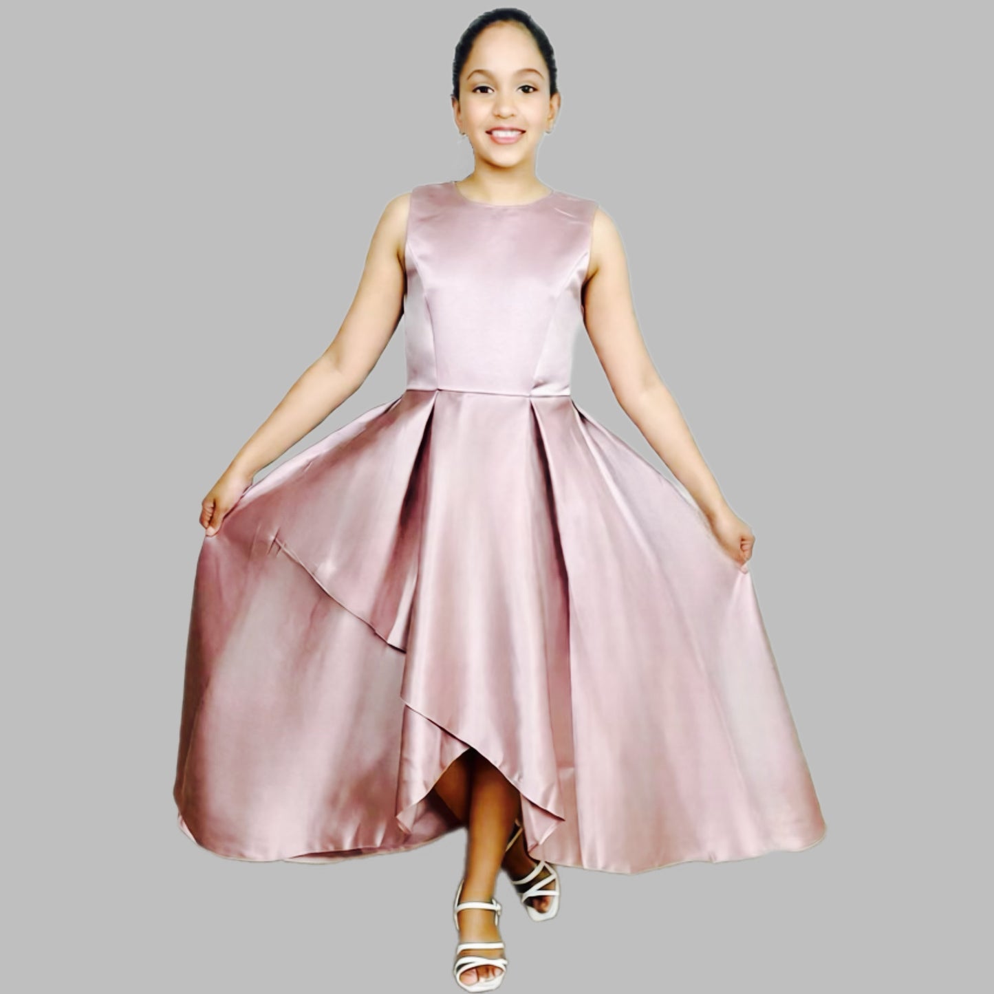 Blush Elegance High-Low Gown