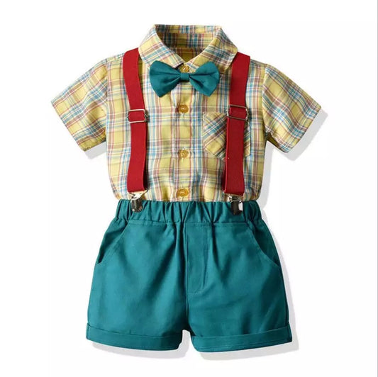 Jake boy’s party outfit-Green and yellow