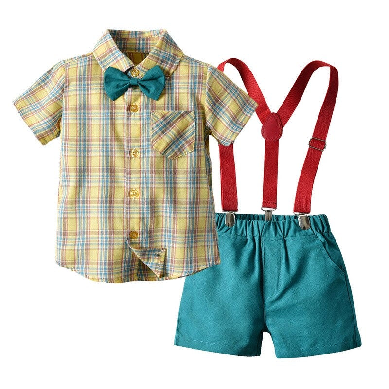 Jake boy’s party outfit-Green and yellow