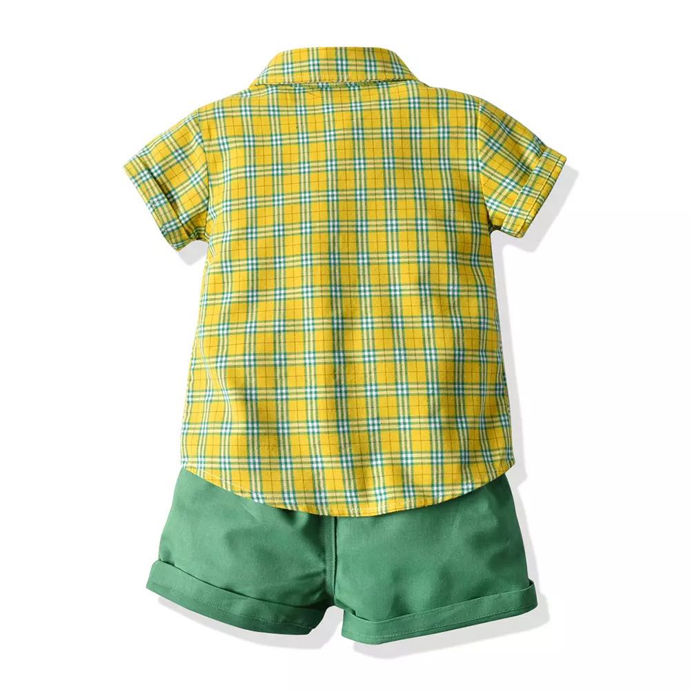 Boys party outfit -light green short sleeve