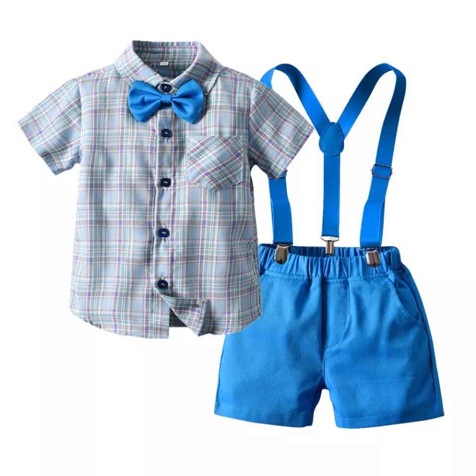Louise party outfit -blue short sleeve