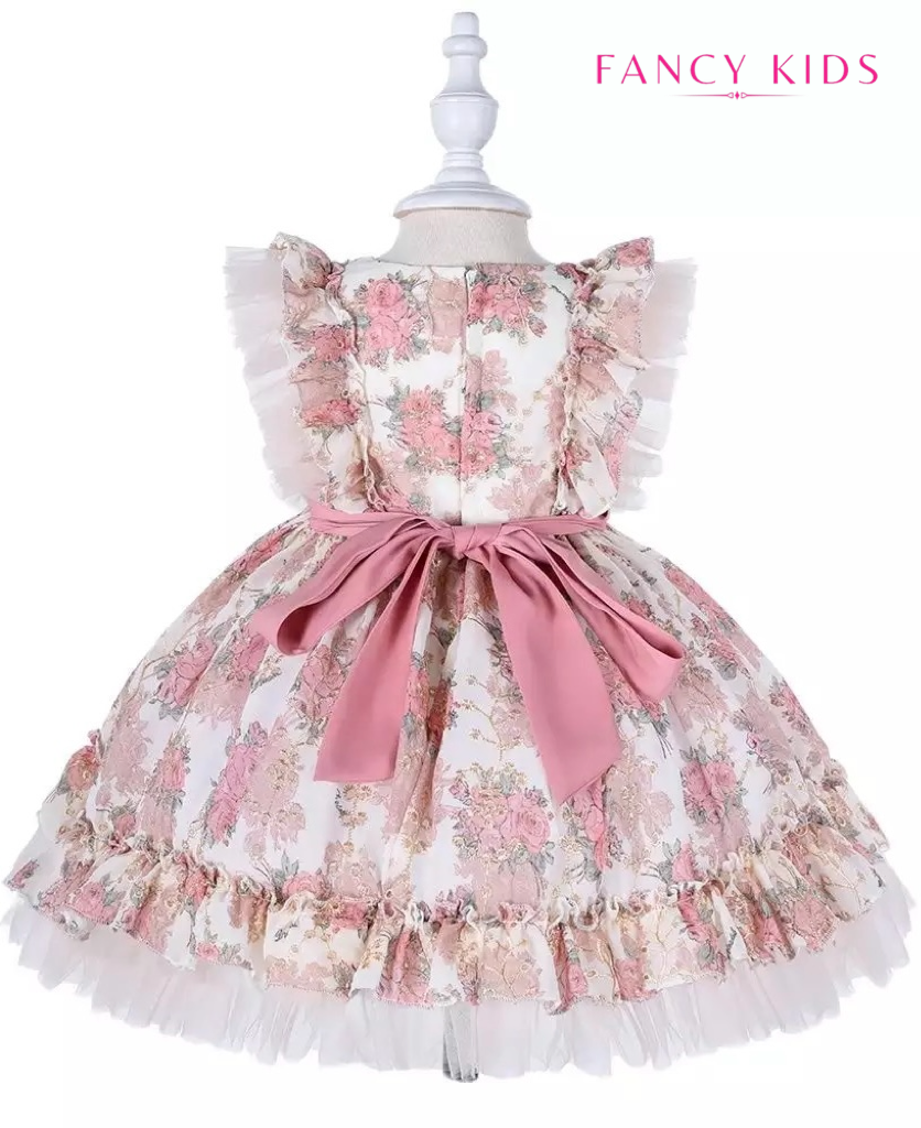 Daisy Dress -Vintage pink colour ruffle dress