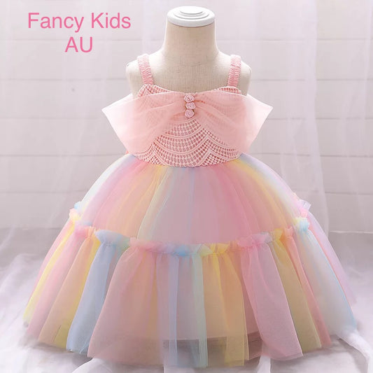 Twirly rainbow dress- Pink