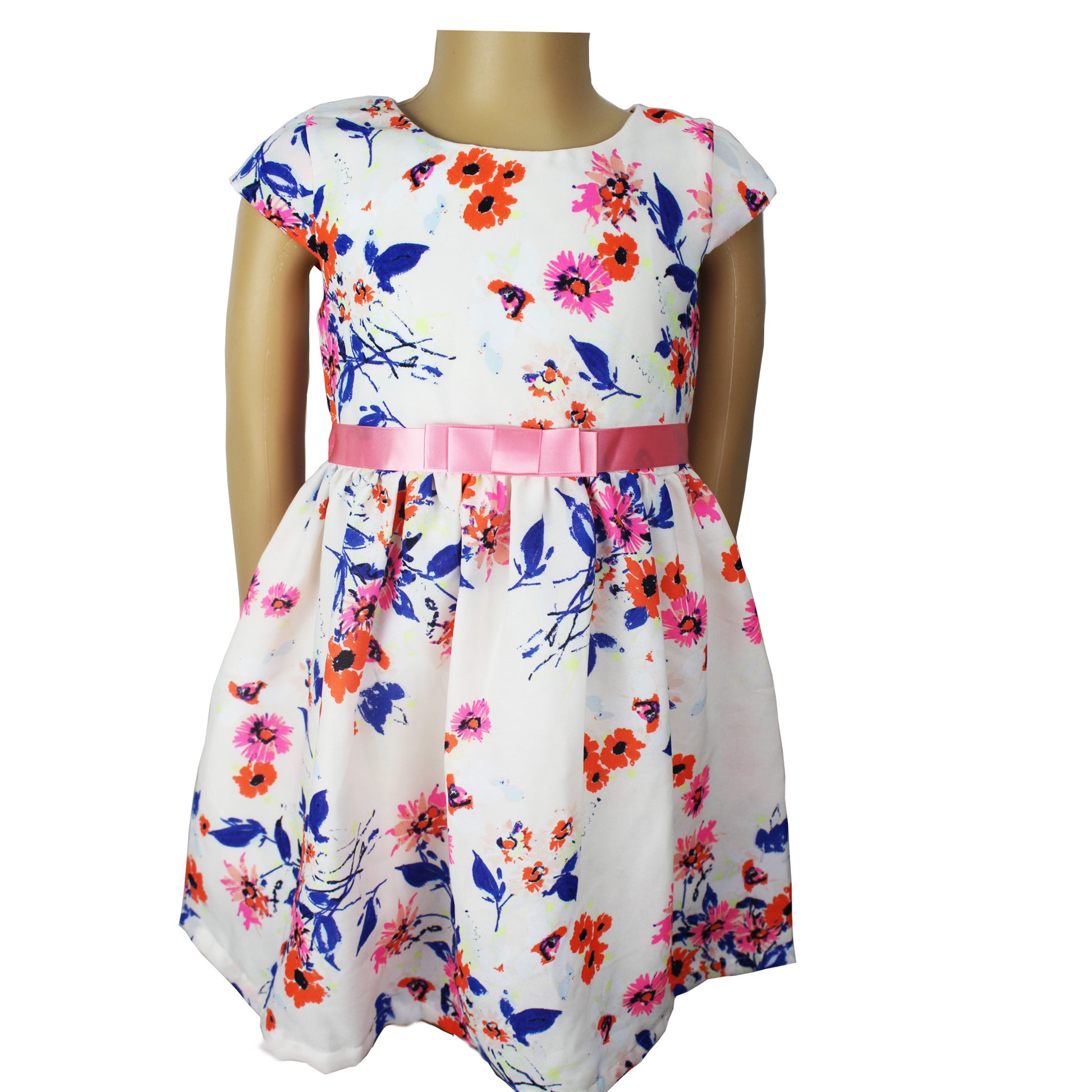 Silk floral summer dress with a cup sleeve - V&US