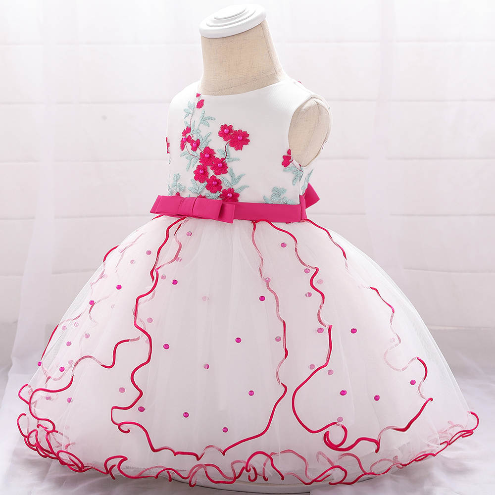 Fuchsia-Hot pink baby party dress