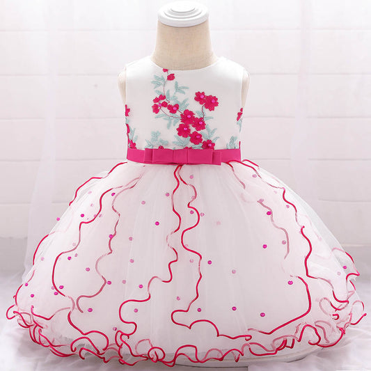 Fuchsia-Hot pink baby party dress