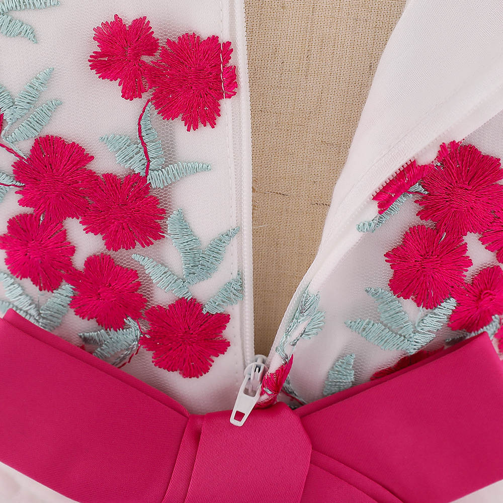 Fuchsia-Hot pink baby party dress