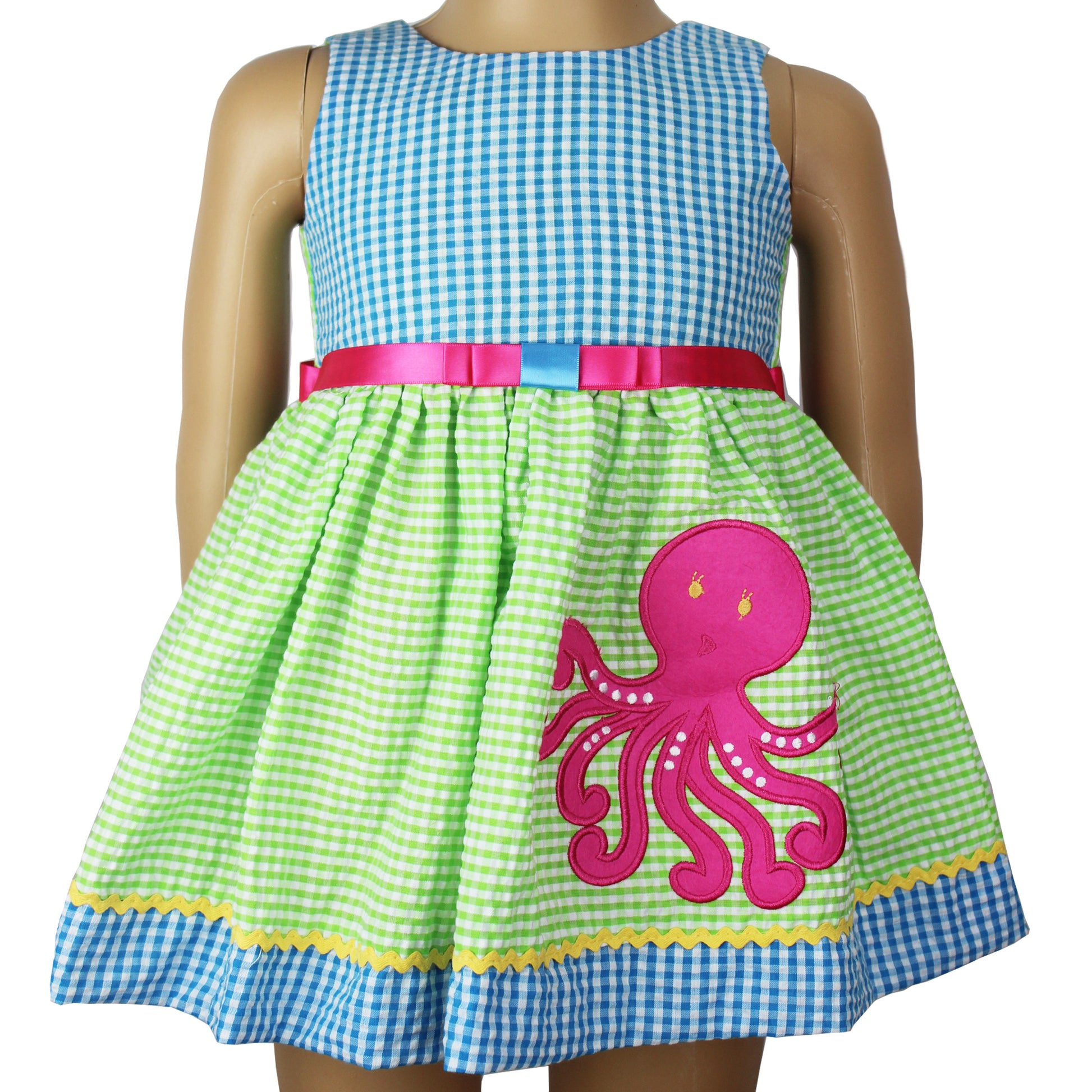 Blue octopus appliqued summer dress - V&US