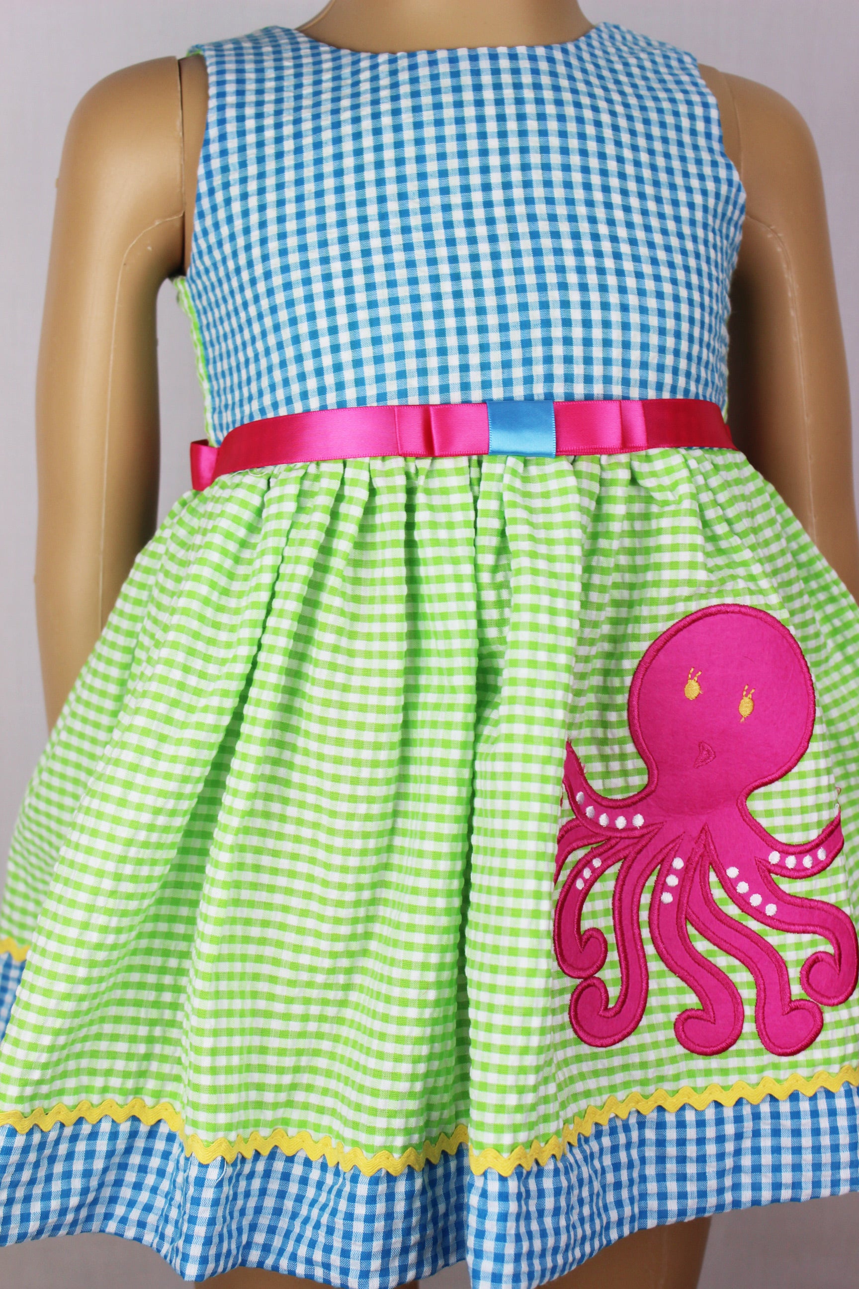 Blue octopus appliqued summer dress - V&US