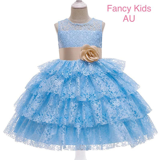 Rosy lace dress- Blue