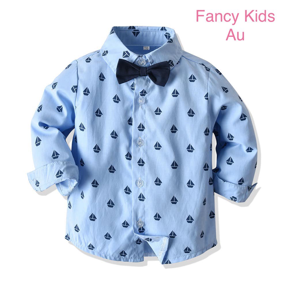 George Boys party outfit-blue long sleeve