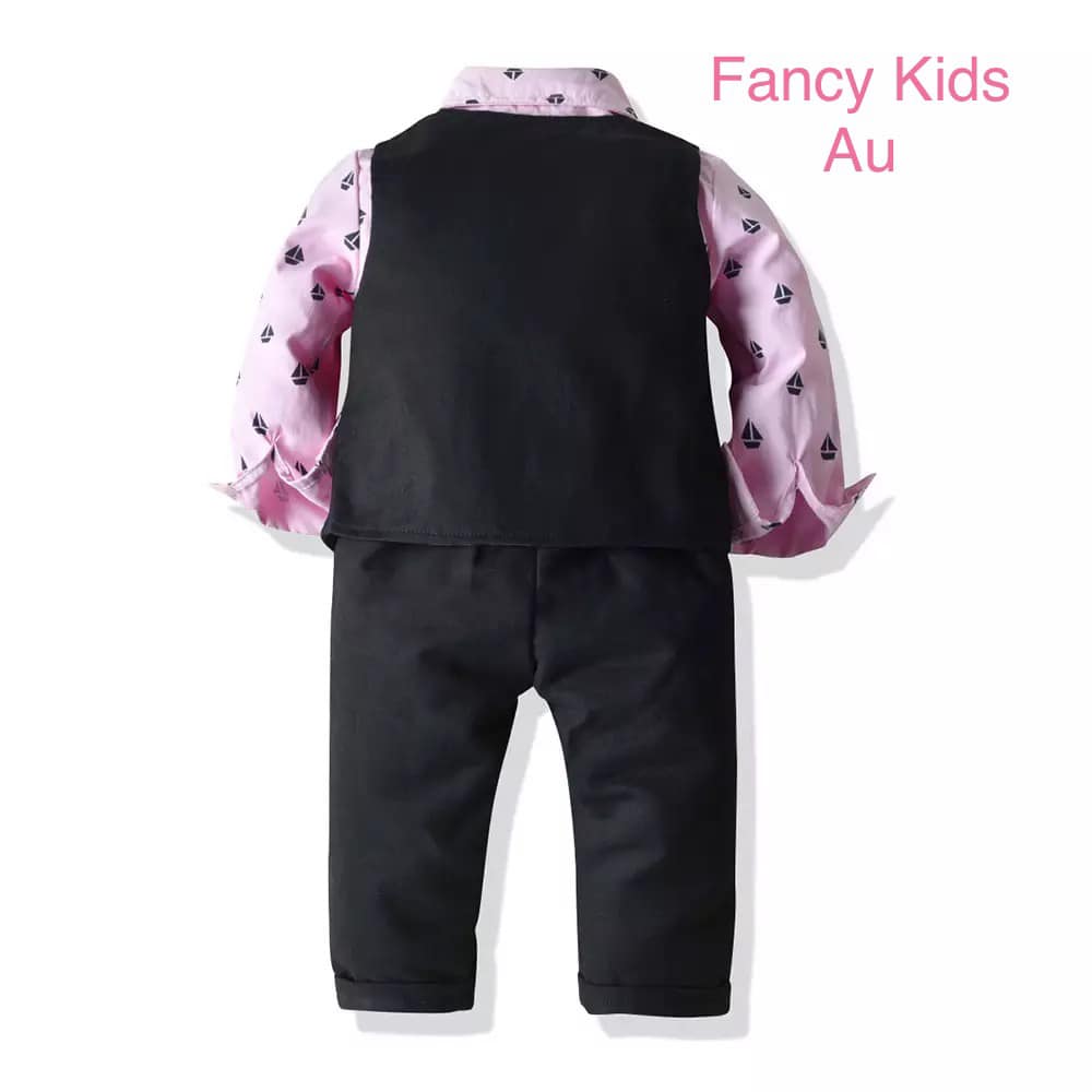 George Boys party outfit-pink long sleeve