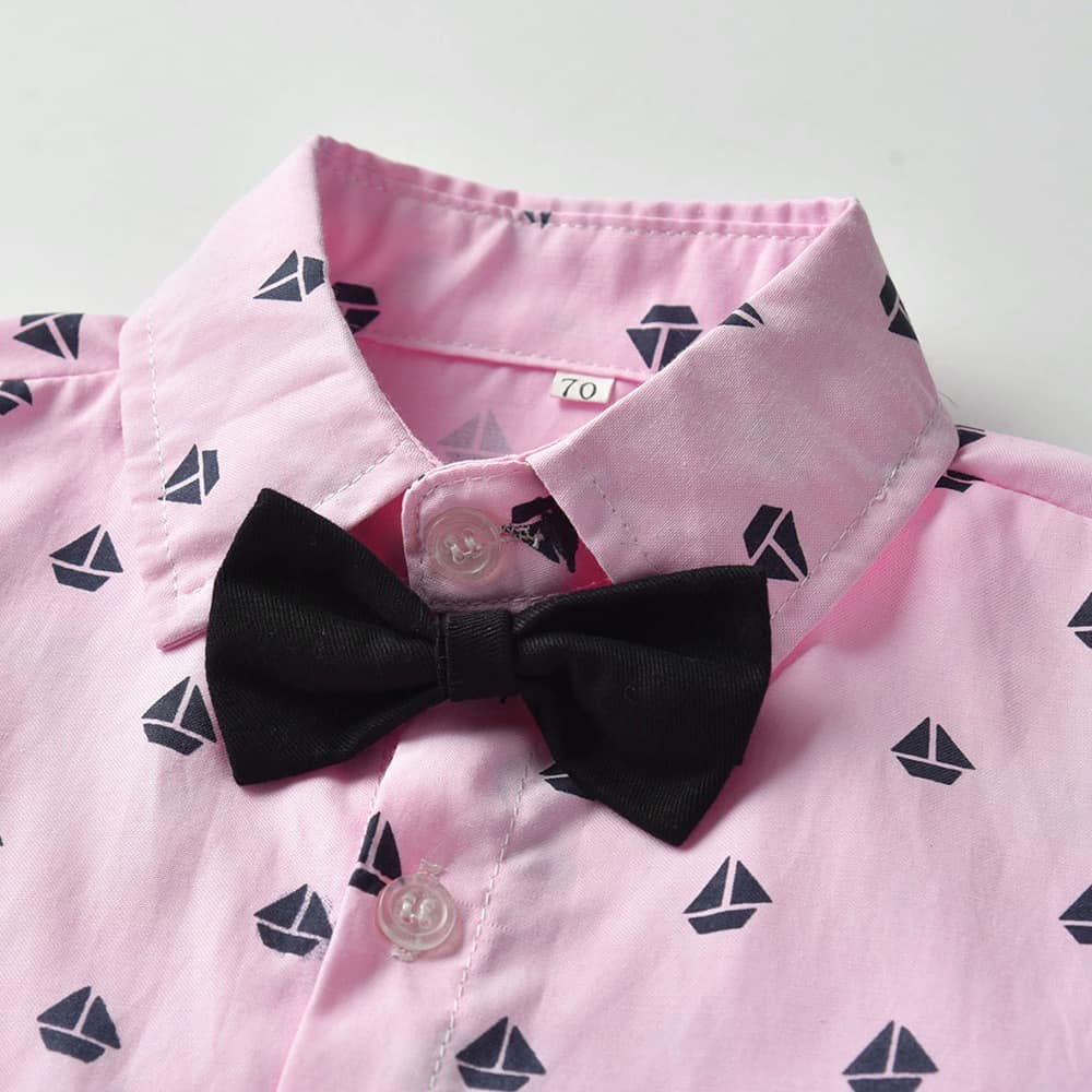 George Boys party outfit-pink long sleeve