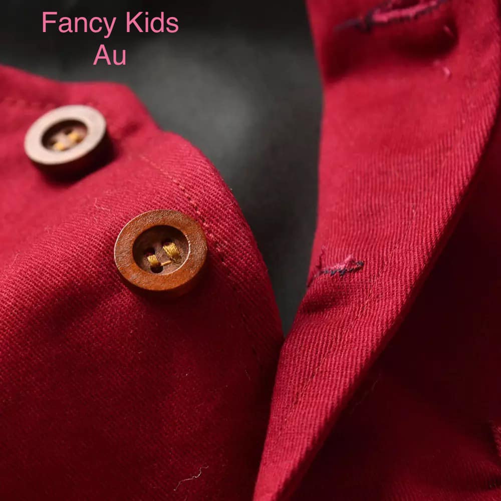 George Boys party outfit-red long sleeve