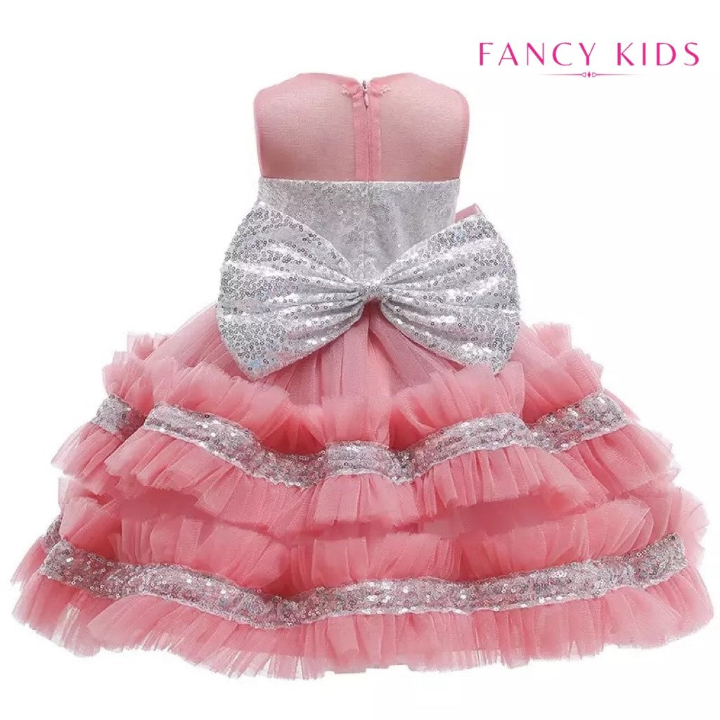 Dazzling bow dress- Dust pink
