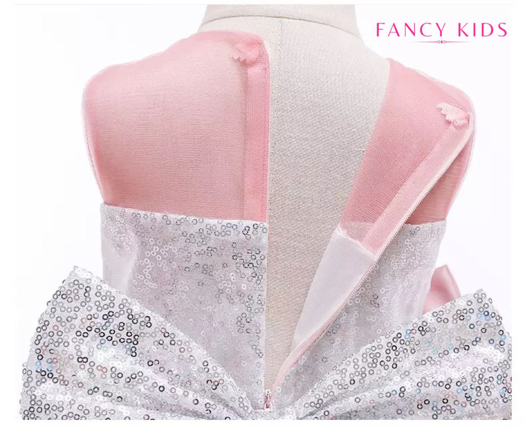 Dazzling bow dress- Dust pink