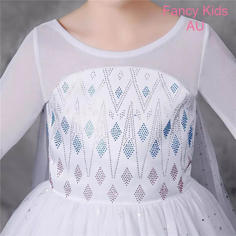 White and blue princess dress