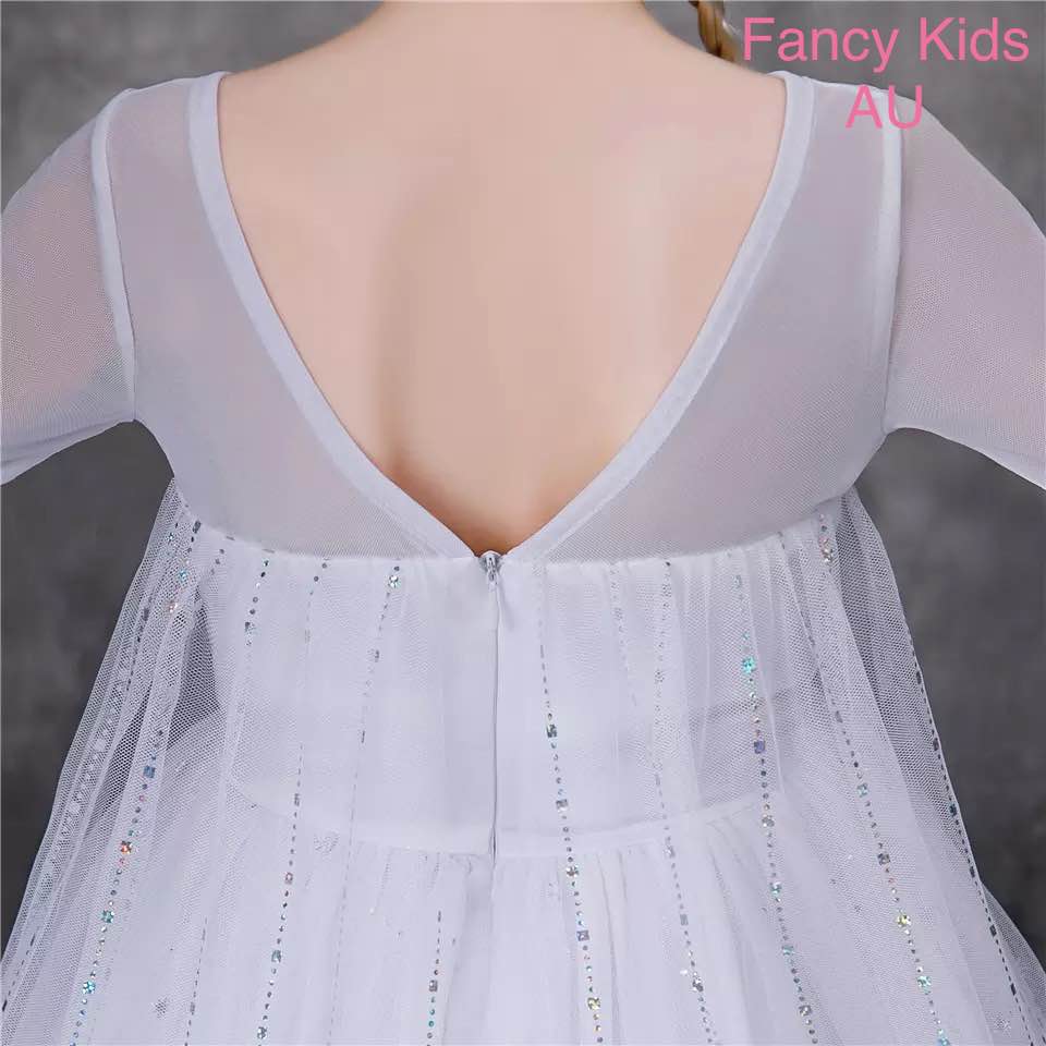 White and blue princess dress