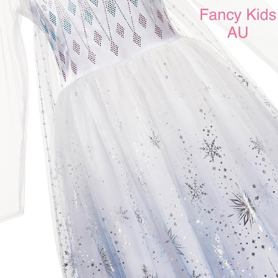 White and blue princess dress