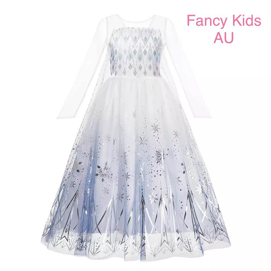 White and blue princess dress