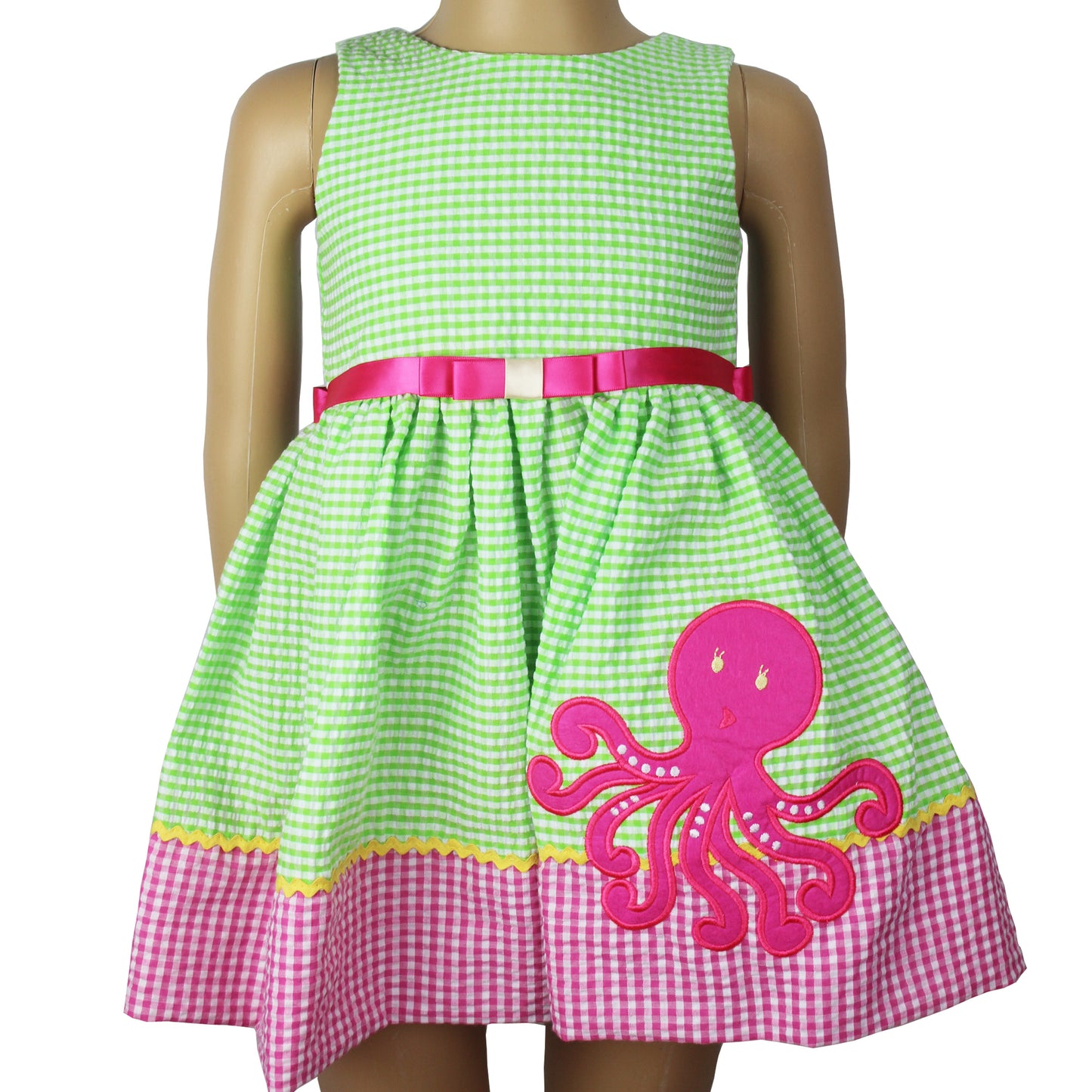 Green octopus appliqued summer dress - V&US