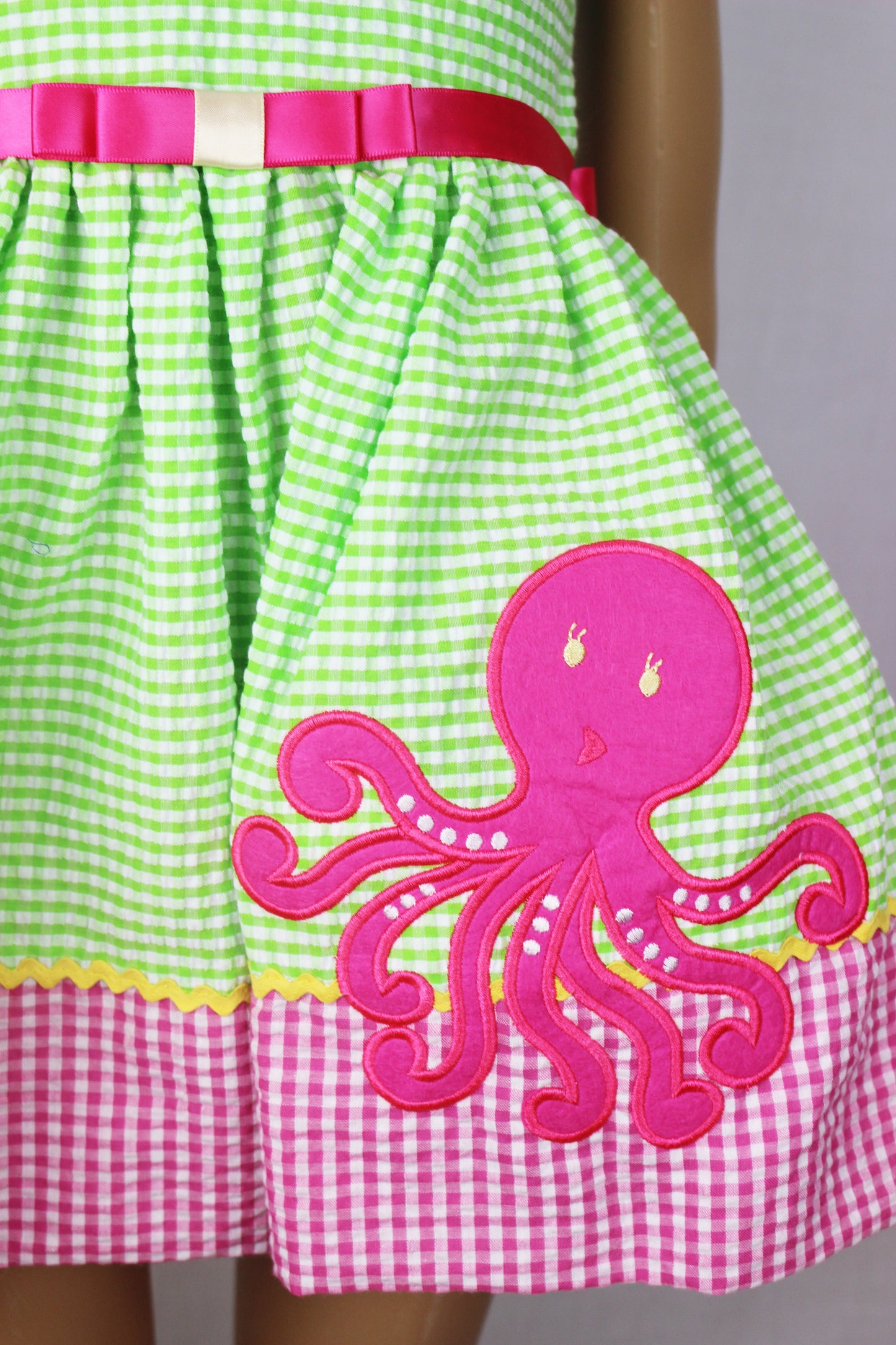 Green octopus appliqued summer dress - V&US