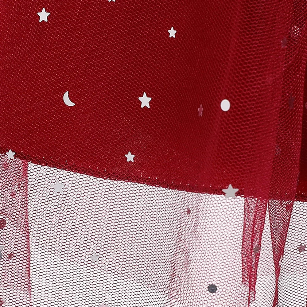 Tussel dress with sequins- Red