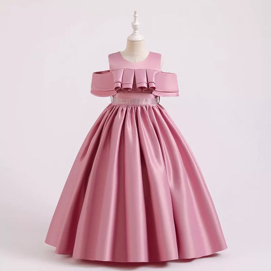 Florence Light pink off the shoulder long dress