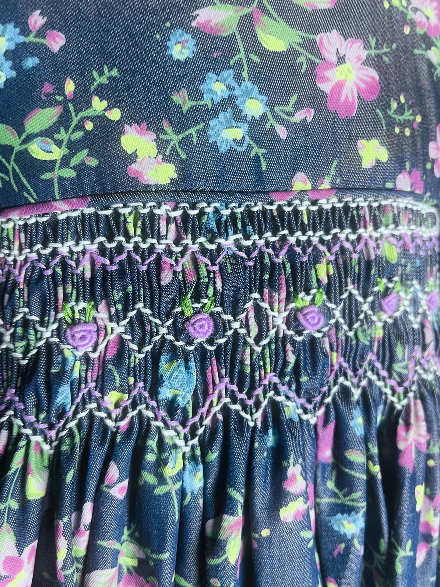 Martha hand smocked long sleeve winter dress