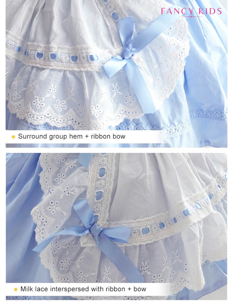 Light blue vintage Spanish cotton dress