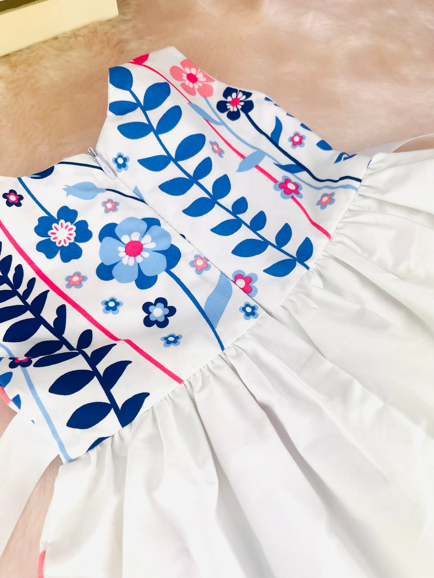 White floral summer cotton dress