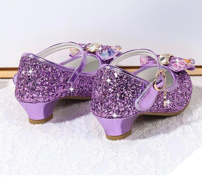 Girls Shoes Children High Heel Glitter Crystal Sandals Fashion Buckle Kids  Princess Dance Shoe Student Performance Leather Shoes - AliExpress