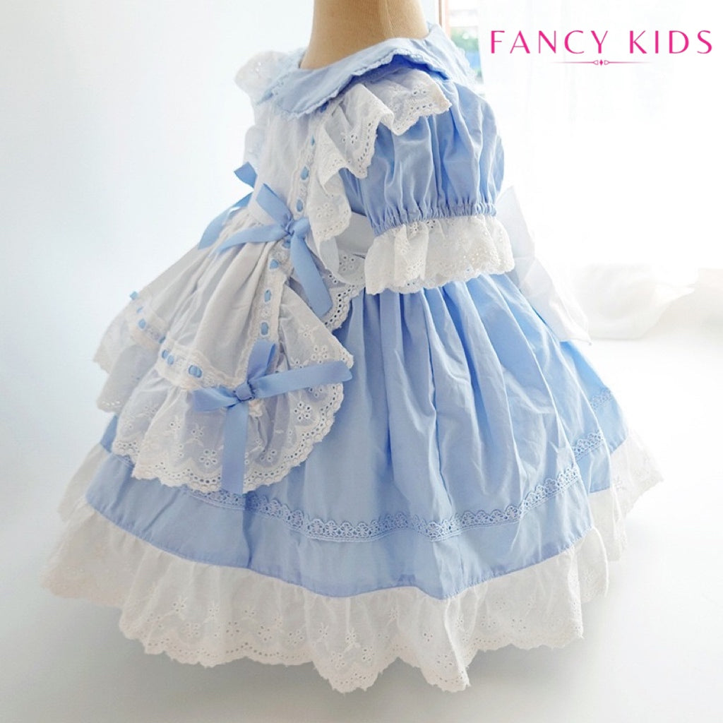 Light blue vintage Spanish cotton dress