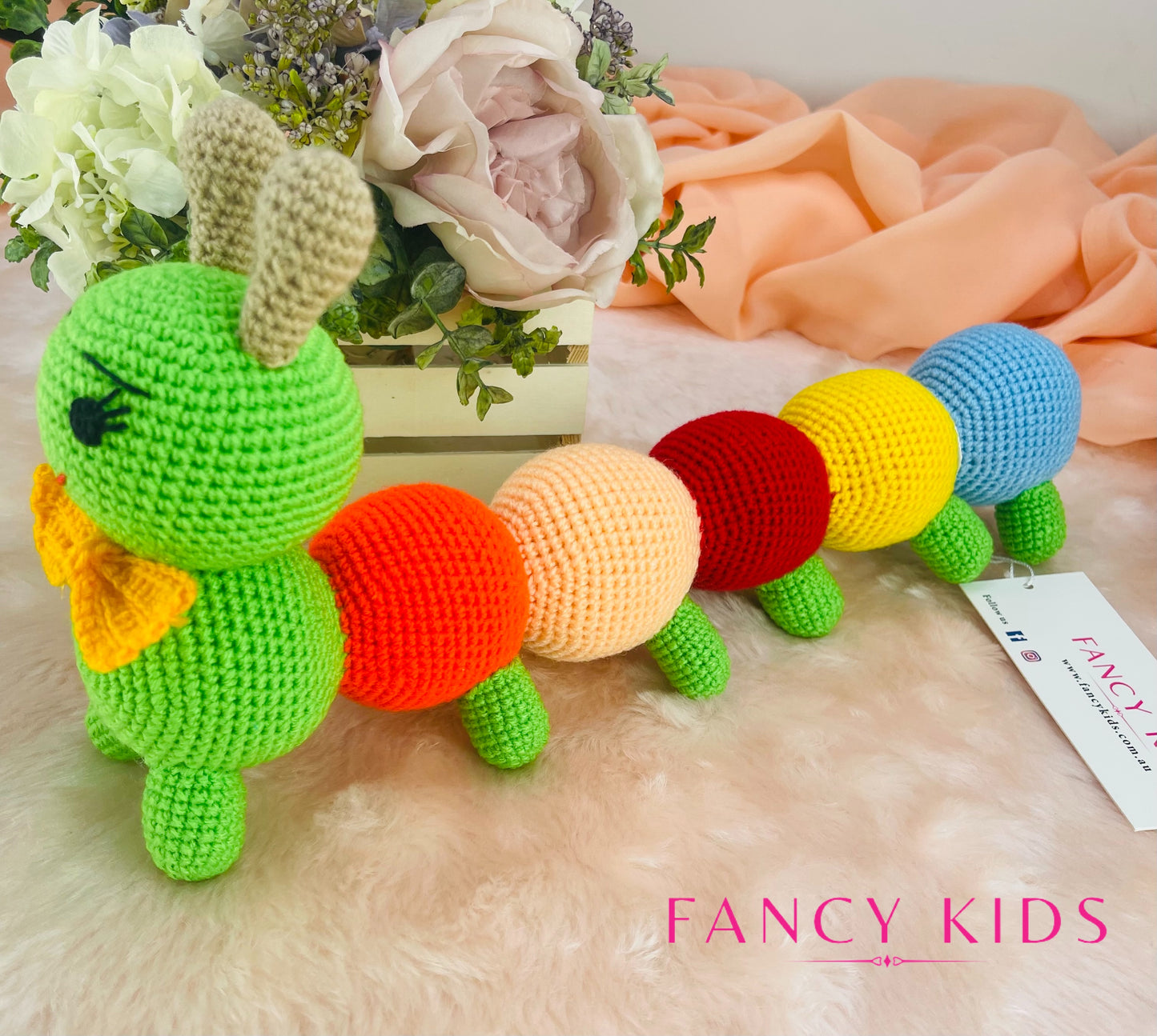Friendly Caterpillar - Hand knitted stuffed toy