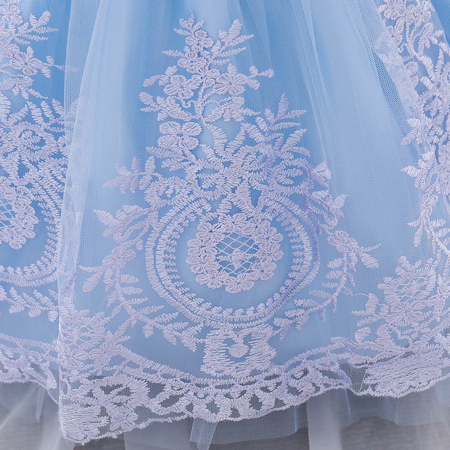 fancy bow blue and purple dress