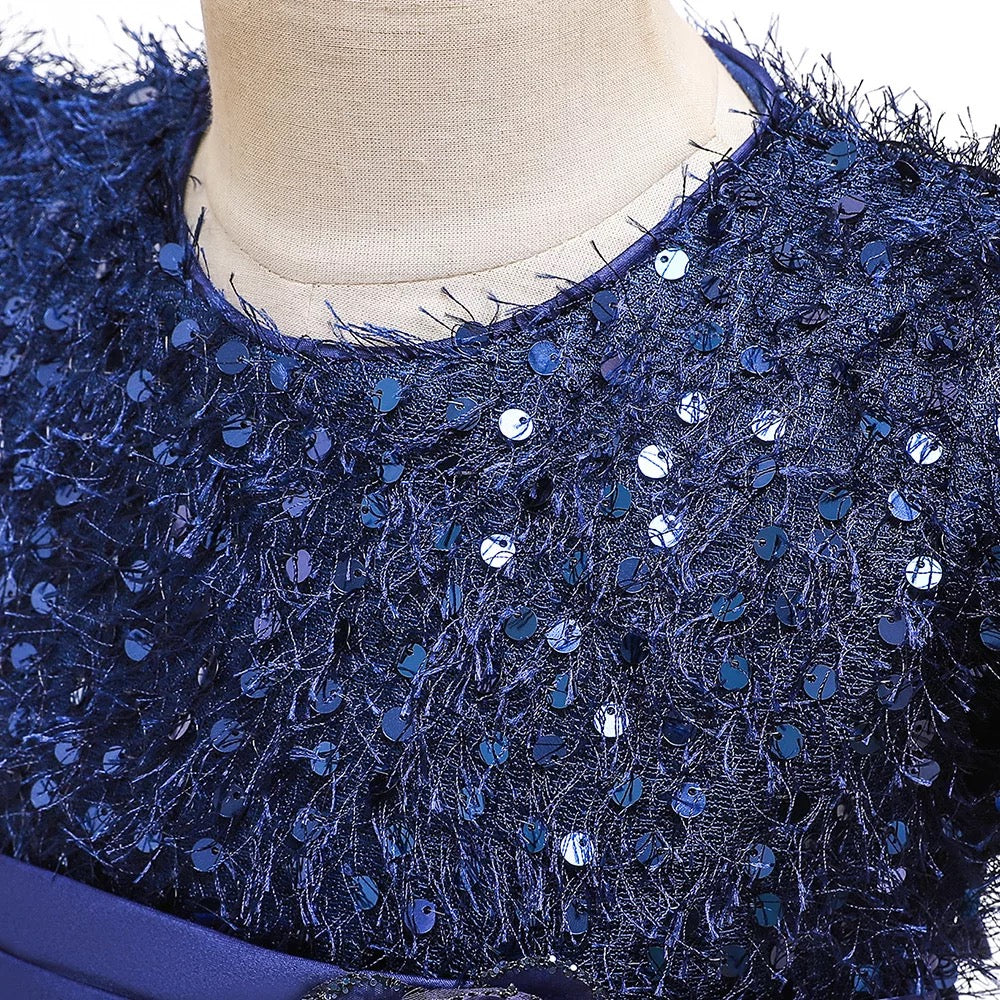 Tussel and sequin dress - Navy blue