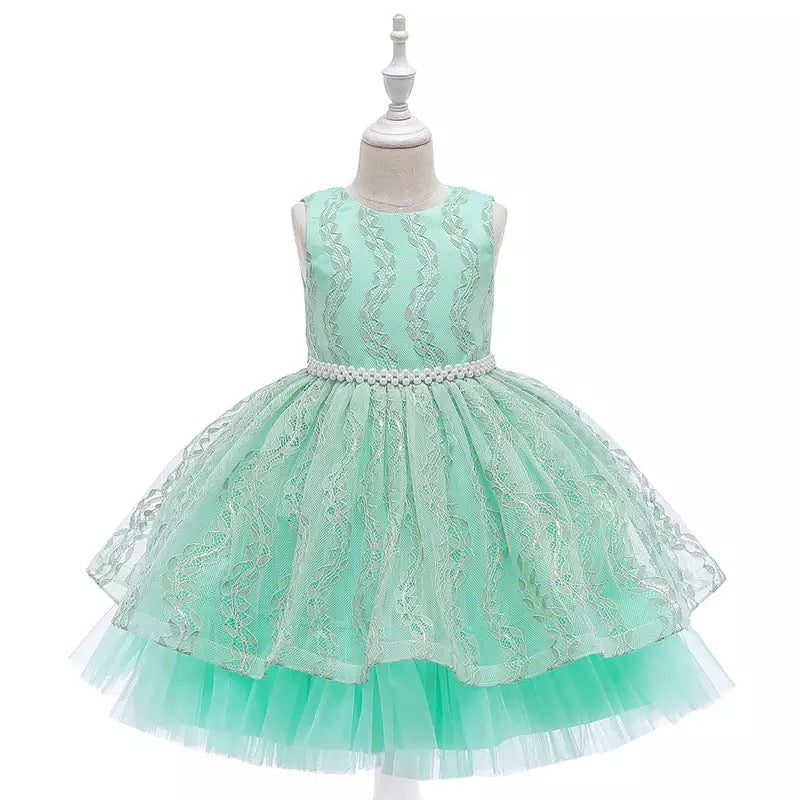 Kiara pearl dress- Light Green