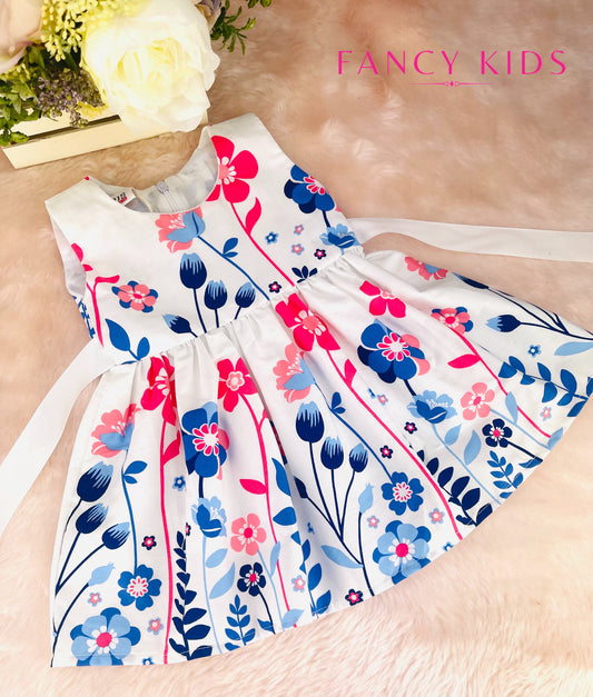 White floral summer cotton dress