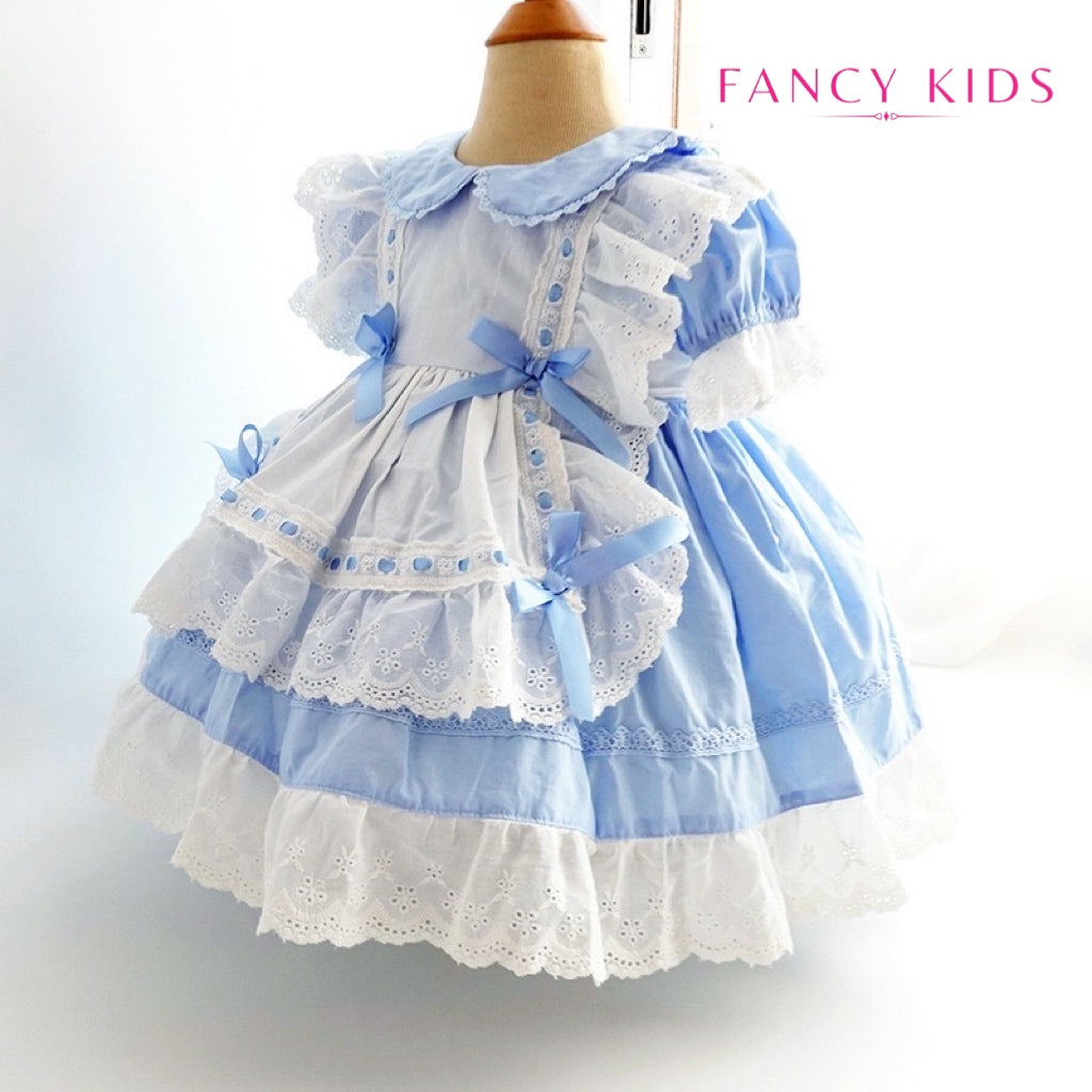 Light blue vintage Spanish cotton dress