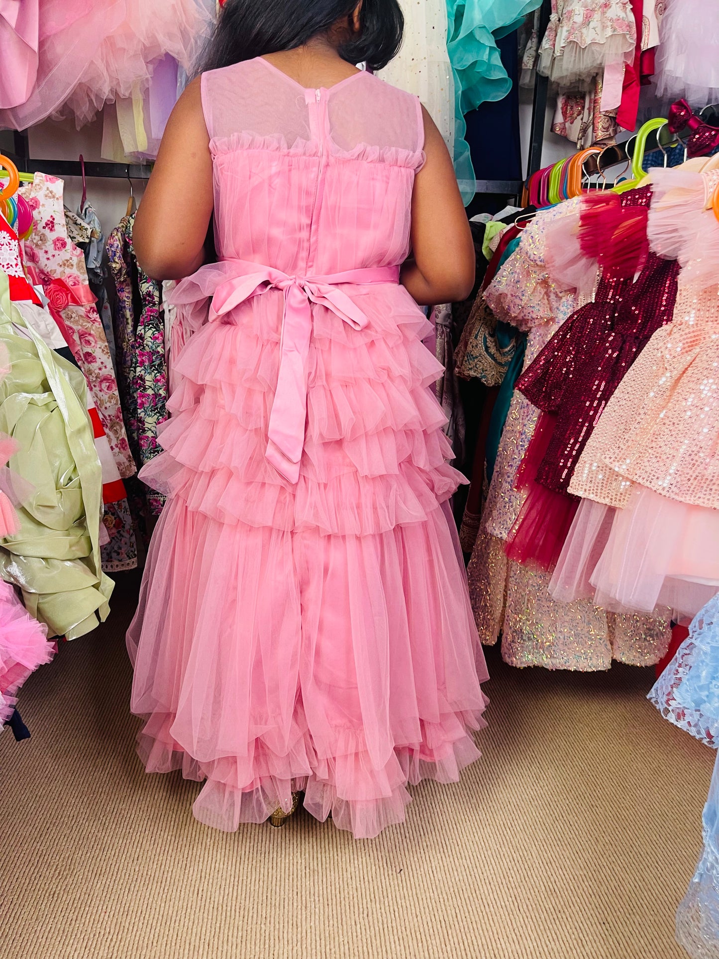 Evelyn pink tulle dress