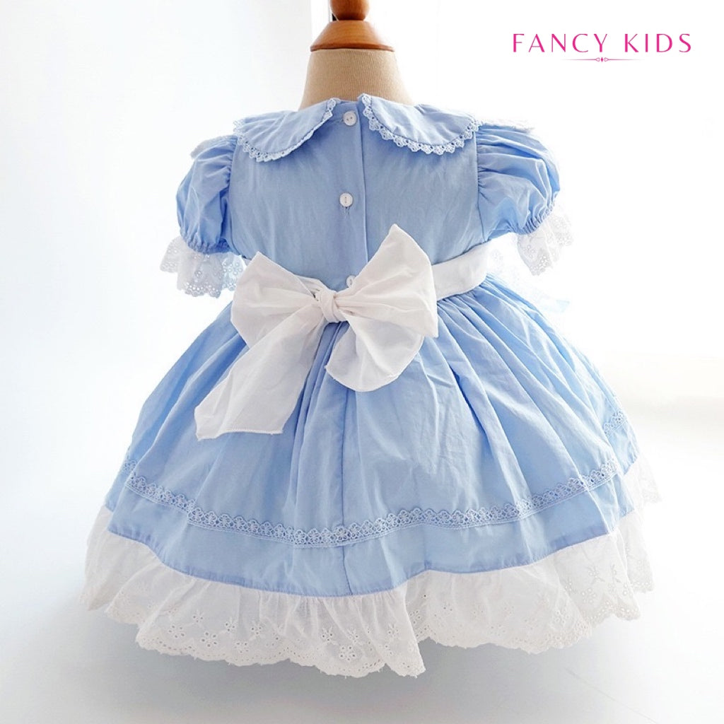 Light blue vintage Spanish cotton dress