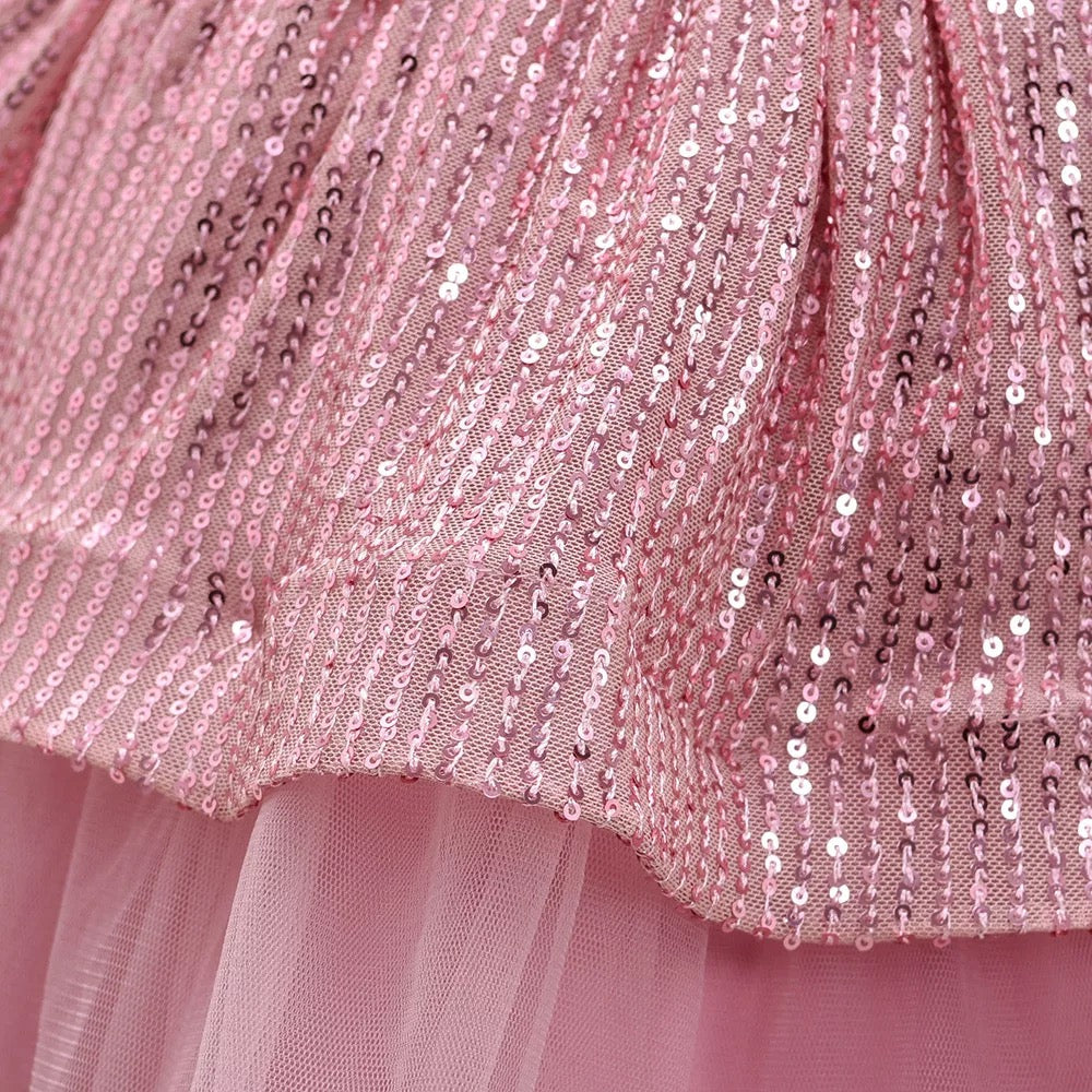 AISHA Dust pink sequins dress