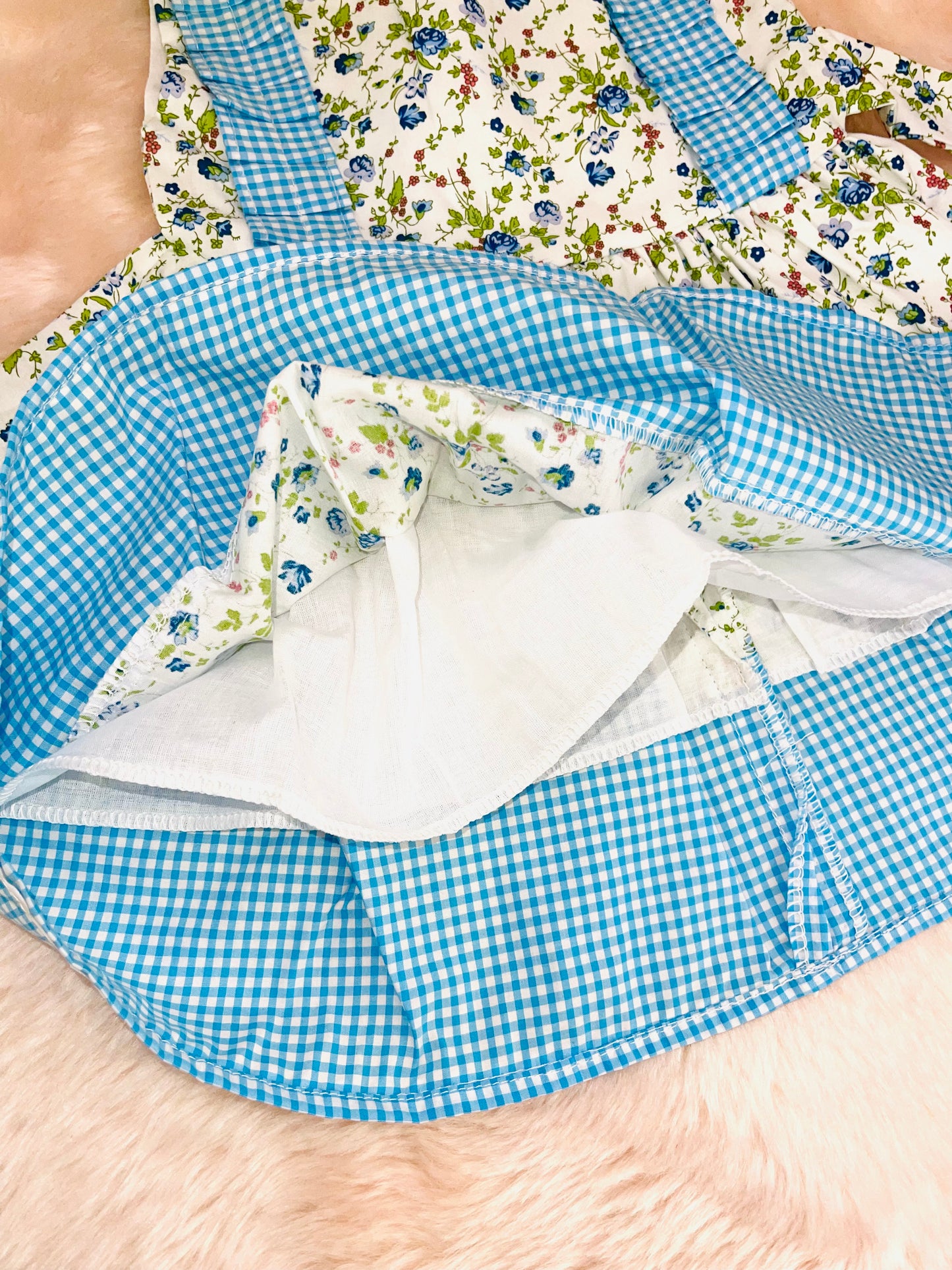 Blue colour Floral summer cotton dress