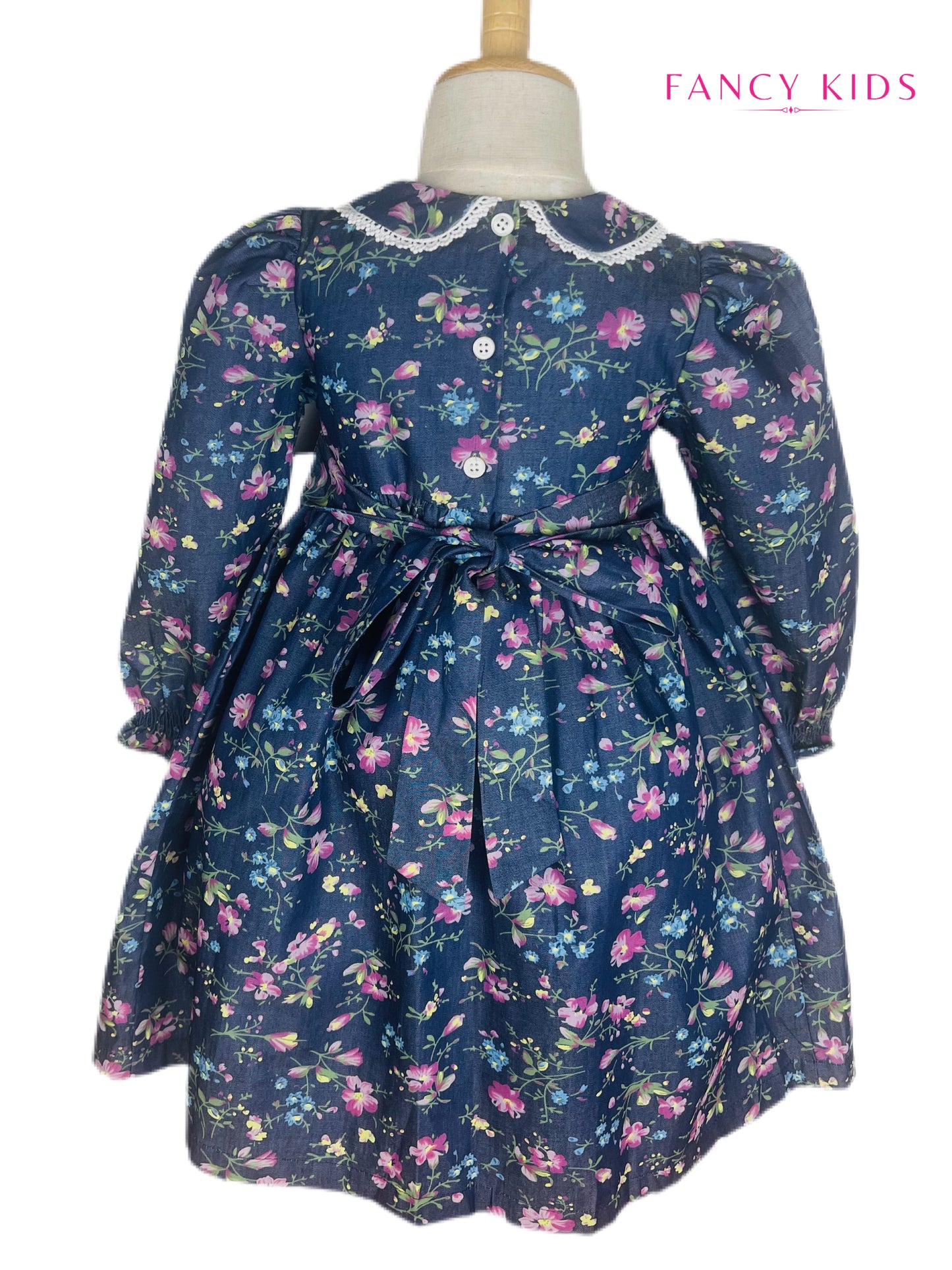 Martha hand smocked long sleeve winter dress