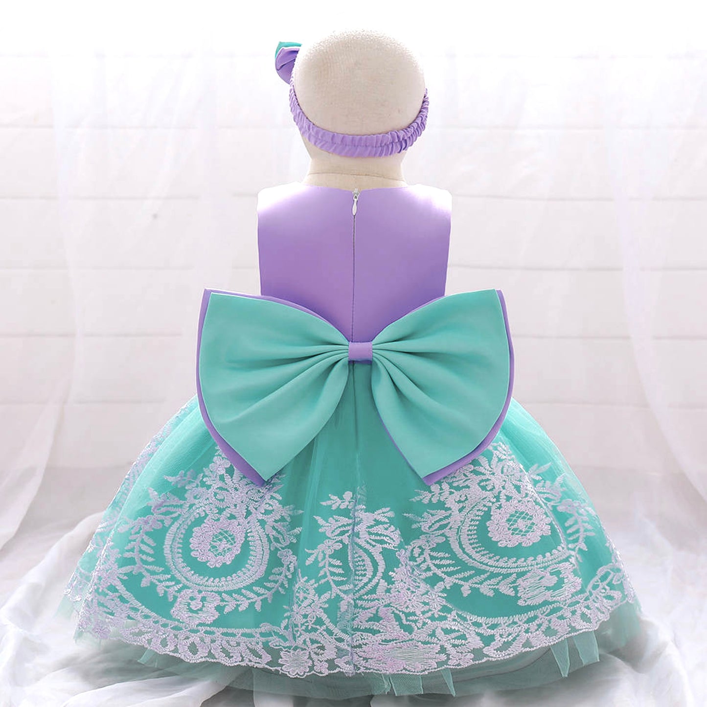 fancy bow purple dress