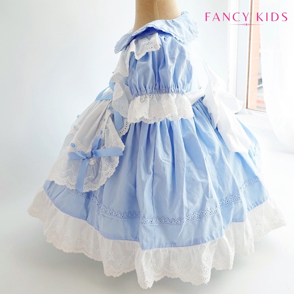 Light blue vintage Spanish cotton dress