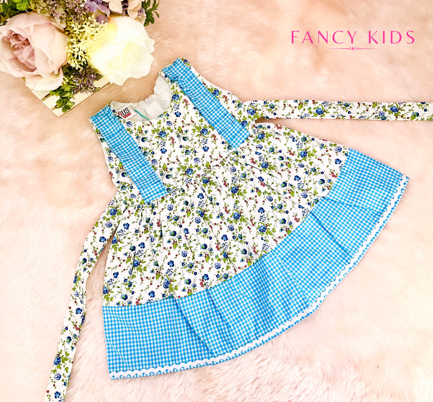 Blue colour Floral summer cotton dress