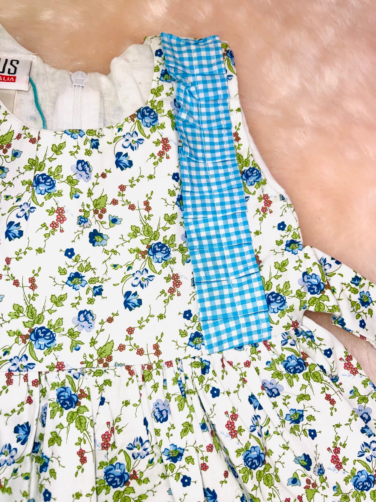 Blue colour Floral summer cotton dress