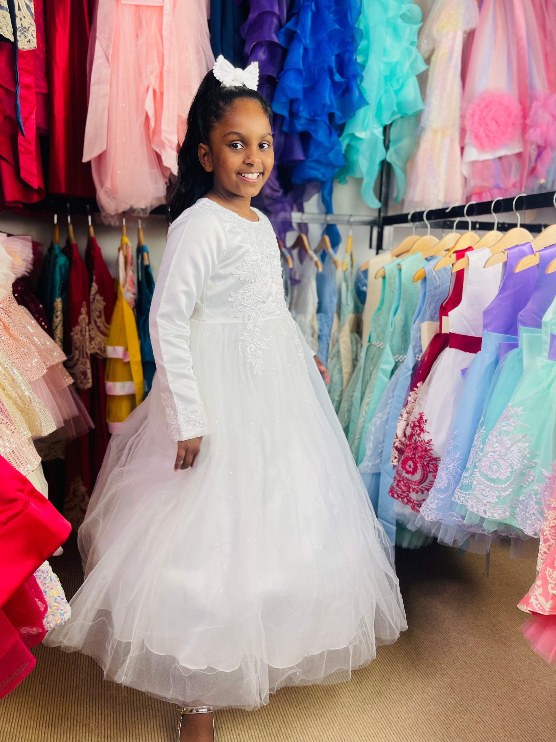 Kids white sales maxi dress